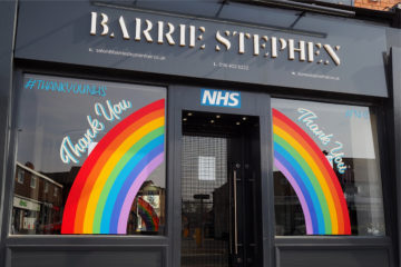 Leicester hairdresser thanks NHS workers with rainbow windows