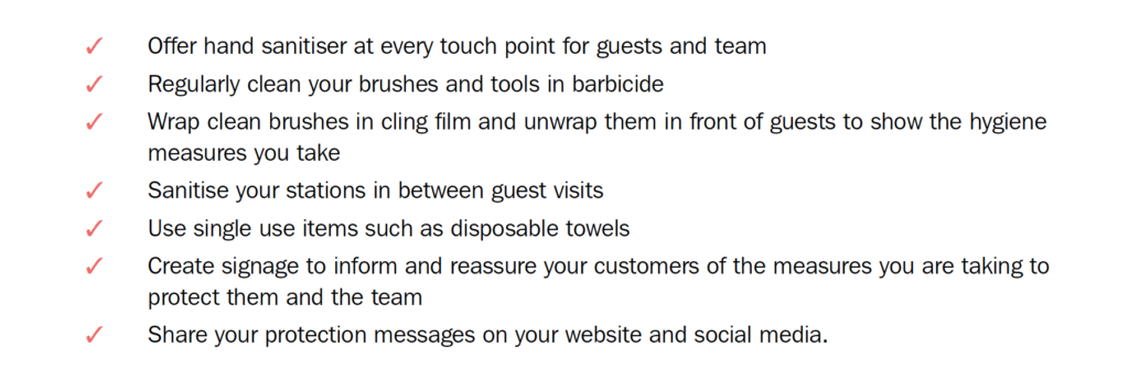 Simon’s action checklist for when salons re-open 1